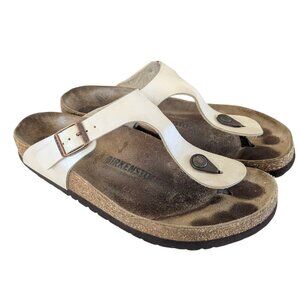 Birkenstock Platinum Leather Sandals - Size 40
